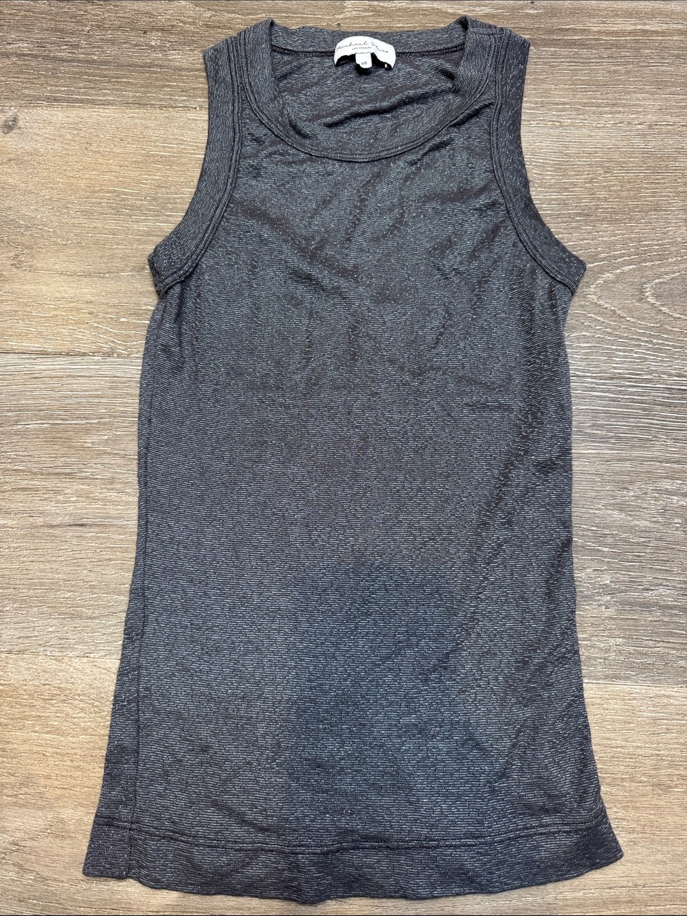 Michael Stars Charcoal Ribbed Sleeveless Tank AZ1347